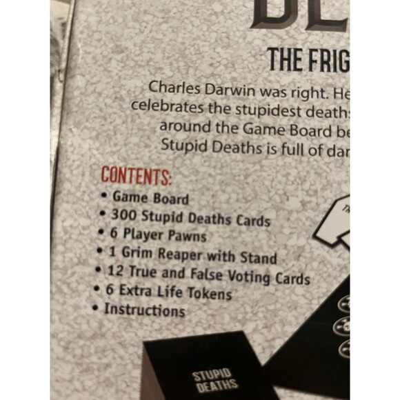 Stupid Deaths The Frightfully Funny Game Board Opened Never Used COMPLETE Game - Picture 9 of 9